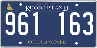 RI license plate 961163