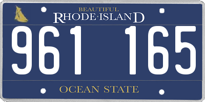 RI license plate 961165