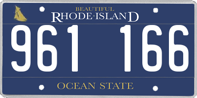 RI license plate 961166
