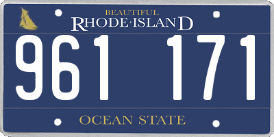 RI license plate 961171