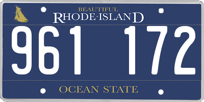 RI license plate 961172