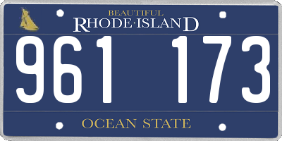 RI license plate 961173