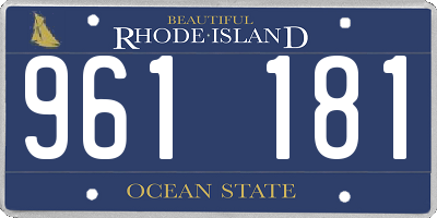 RI license plate 961181