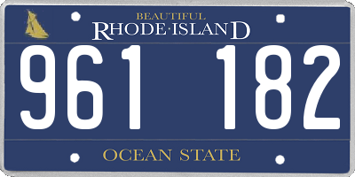 RI license plate 961182
