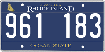 RI license plate 961183