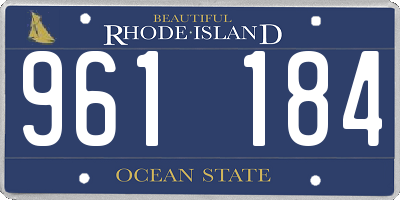 RI license plate 961184