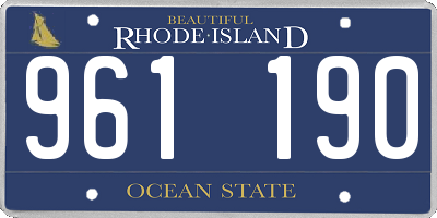 RI license plate 961190