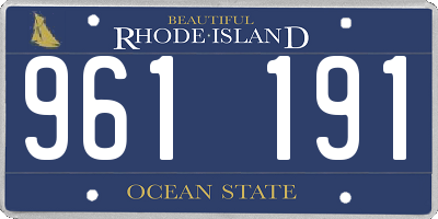 RI license plate 961191