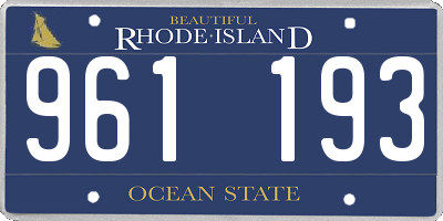RI license plate 961193