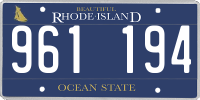RI license plate 961194