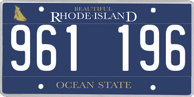 RI license plate 961196