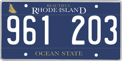 RI license plate 961203