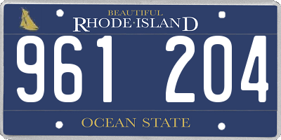 RI license plate 961204