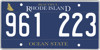 RI license plate 961223