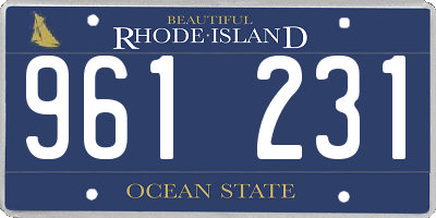 RI license plate 961231