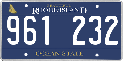 RI license plate 961232