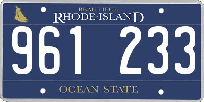 RI license plate 961233
