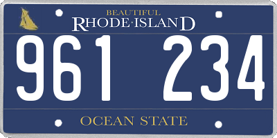 RI license plate 961234