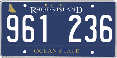 RI license plate 961236
