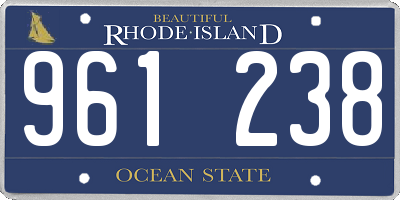 RI license plate 961238