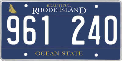 RI license plate 961240
