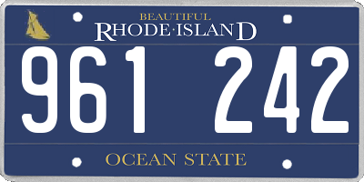 RI license plate 961242