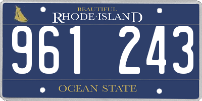 RI license plate 961243