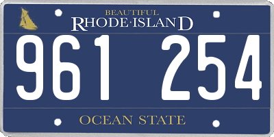 RI license plate 961254