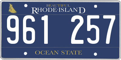 RI license plate 961257