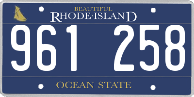 RI license plate 961258