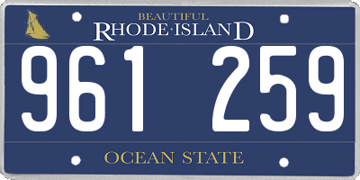 RI license plate 961259