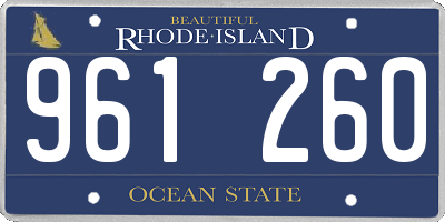 RI license plate 961260