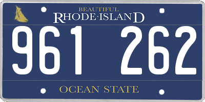 RI license plate 961262