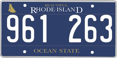 RI license plate 961263