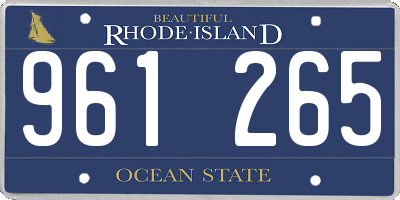 RI license plate 961265