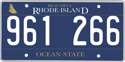 RI license plate 961266