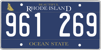 RI license plate 961269
