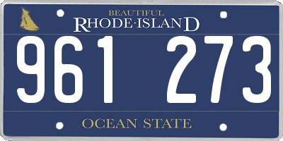 RI license plate 961273