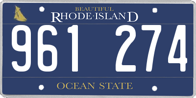 RI license plate 961274
