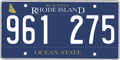 RI license plate 961275