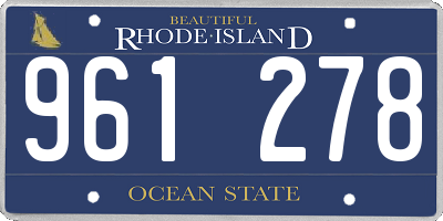 RI license plate 961278