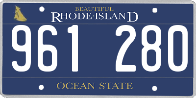 RI license plate 961280