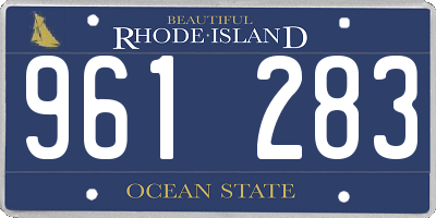 RI license plate 961283