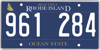 RI license plate 961284