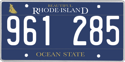 RI license plate 961285
