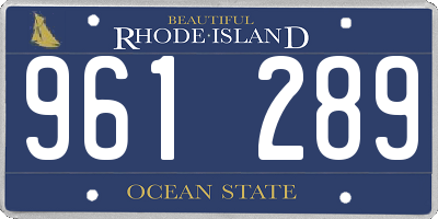RI license plate 961289