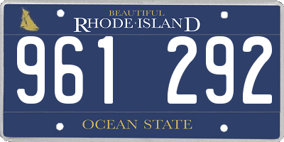 RI license plate 961292