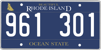 RI license plate 961301