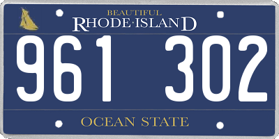 RI license plate 961302