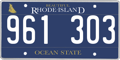 RI license plate 961303
